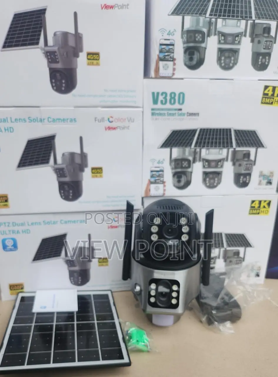 V380 Pro Dual Lens Ptz Solar Camera