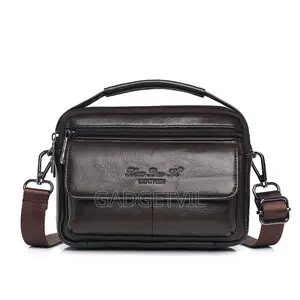 Men's Genuine Leather Crossbody Cowhide Crossbody Shoulder Handbag