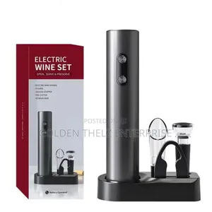 4pcs Electric Wine Bottle Opener Set With Storage Base