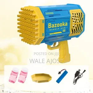 Children's Handheld Bazooka Bubble Machine-blue Yellow