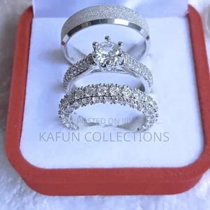 Long Lasting Luxury Steel and Zirconia Couple's Ring Set