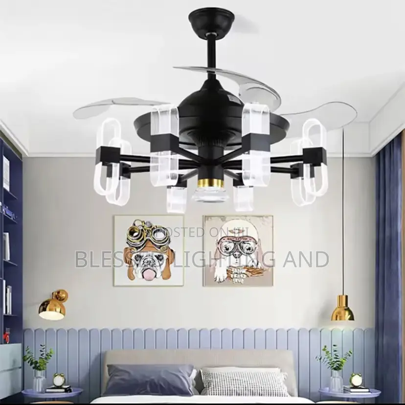 Modern Ceiling Fan Chandelier With Remove Control Led Fixtures 220v