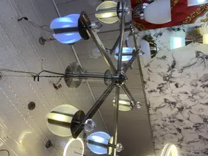 6 Hands Chrome Chandelier