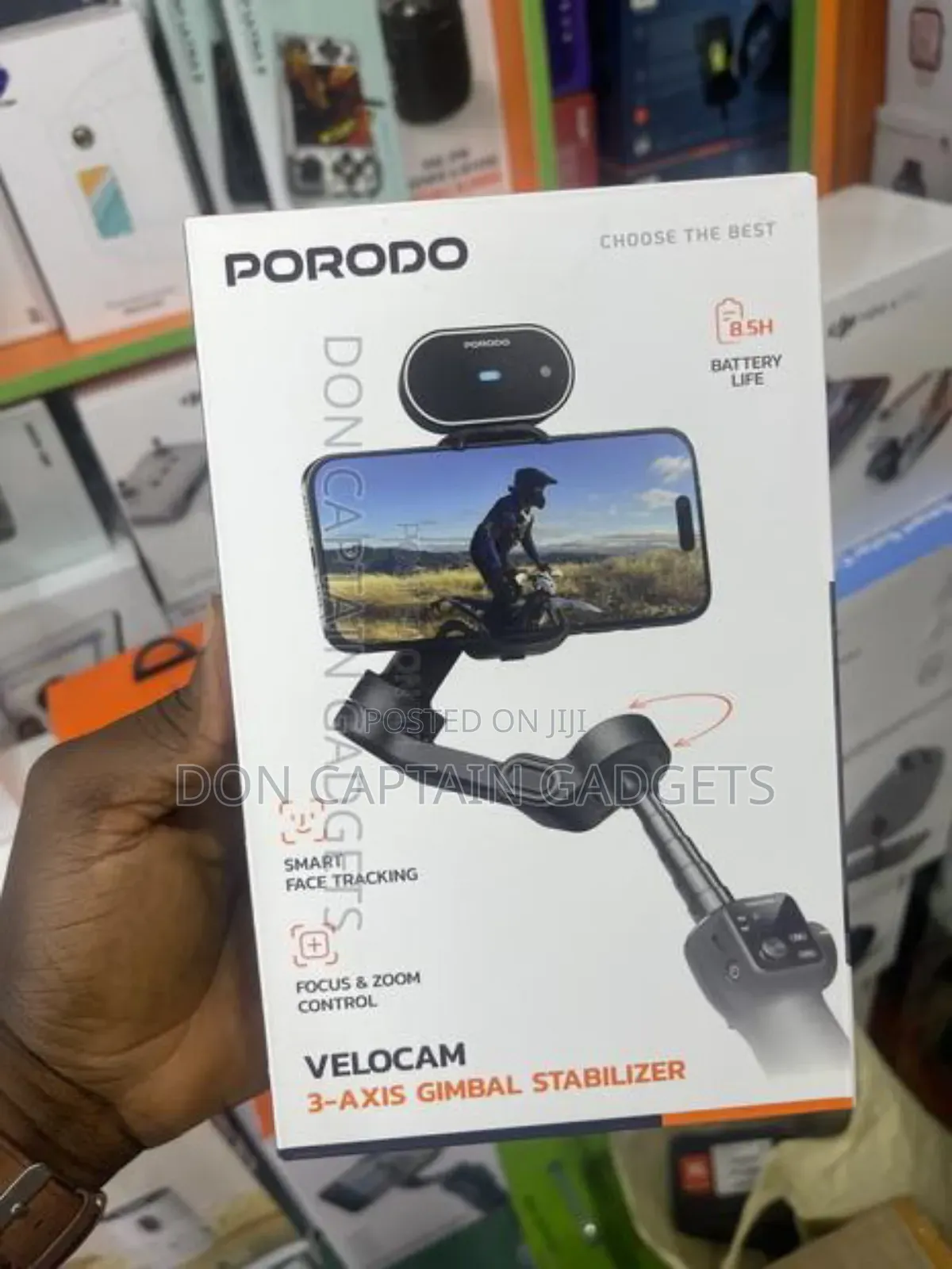 Porodo Velocam 3-Axis Gimbal Stabilizer With Smart Face Tracking