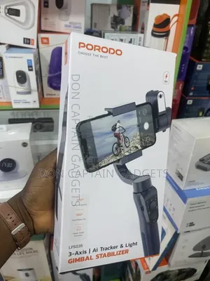 Porodo Gimbal Stabilizer 3-Axis Ai Tracker and Light Lfs035