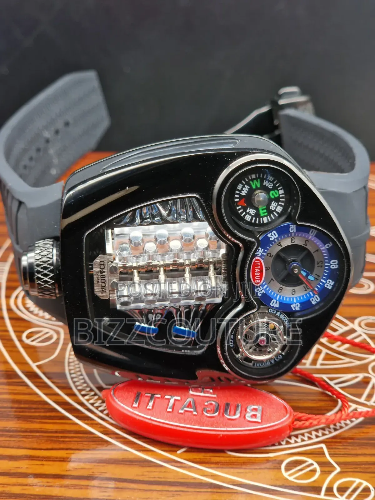 Original Jacob Co Rubber Strap Mechanical Watch