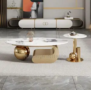 Imported Unique Exquisite Marble Center Table With Side Stool.