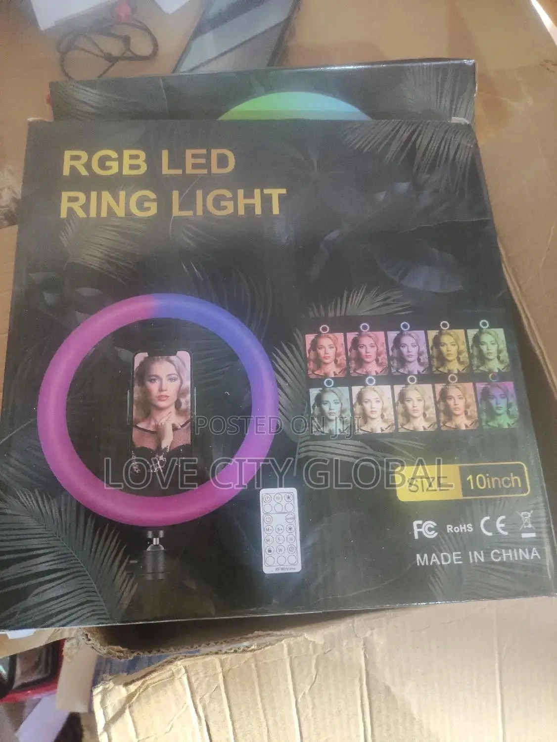 10" RGB Ringlight Stand, Remote, Bluetooth Shuttle Selfie