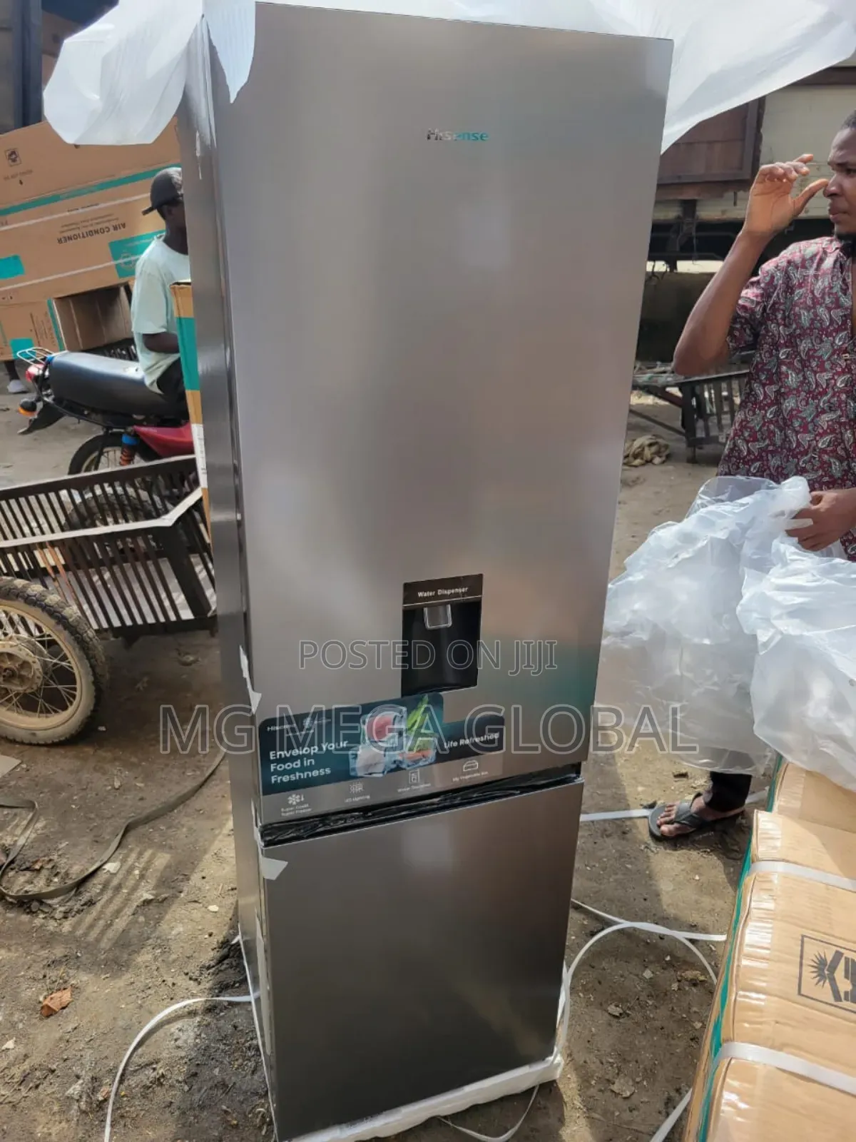 See This Tall Hisense Double Door With Dispenser
