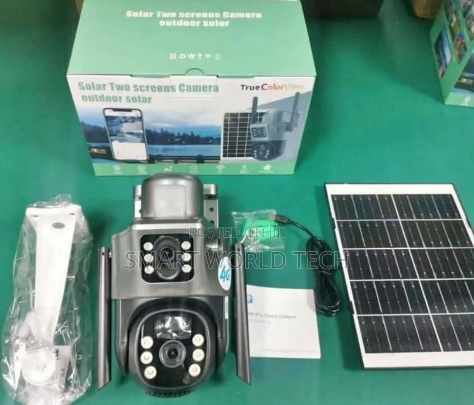 Dual Lens Outdoor CCTV Solar Camera With 4g