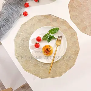 6 Pack Round Gold Placement Mat
