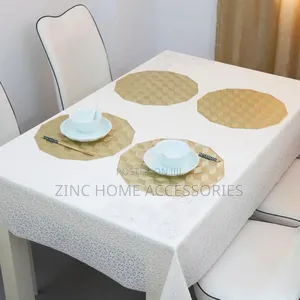 6 Pack Round Gold Placement Mat
