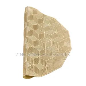 6 Pack Round Gold Placement Mat