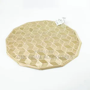 6 Pack Round Gold Placement Mat
