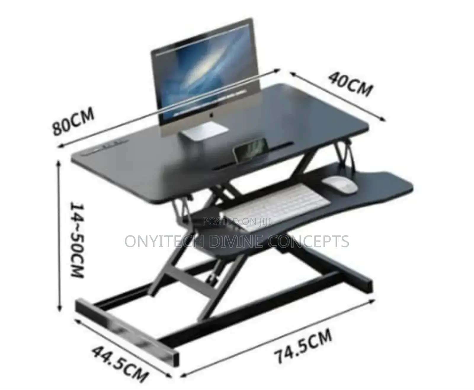Height Adjustable Computer Desk With Keyboard Trey