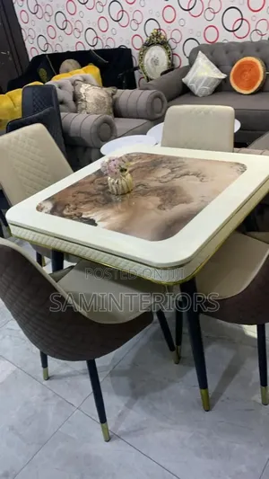 New Executive Marble Top Dining With 4 Chairs