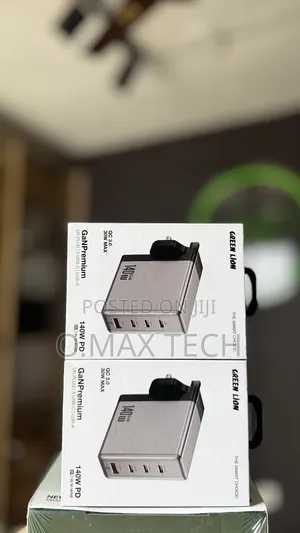 Green Lion Gan Premium Uk Plug Wall Charger 140w - Gray