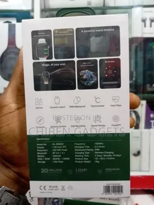 Green Lion Active 10 46mm 2.07' Bluetooth Smartwatch Black