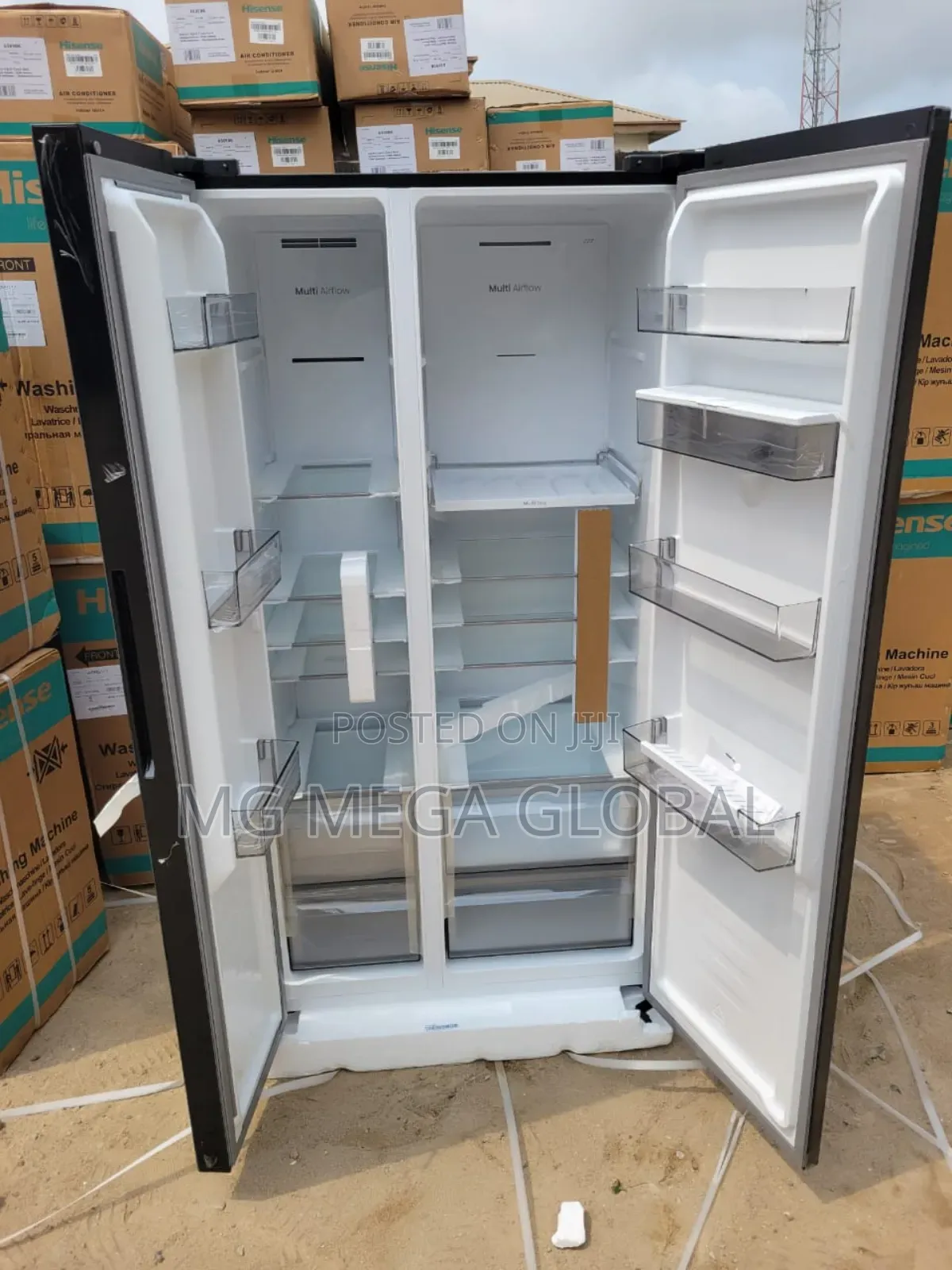 Hisense Side by Side Refrigerator Black With Dispenser