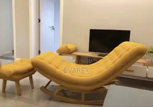 Luxury Relaxing Rocking Chair With Leg Rest, Beige
