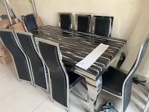 Marble Dining Table and Six Chairs