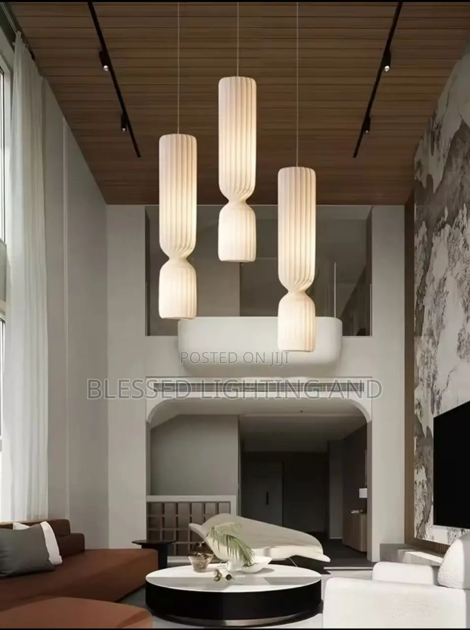 3in1 Japanese Style White Pleated Silk Led Pendant Light