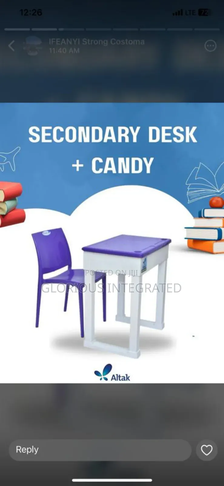 Secondary School Desk and Chair