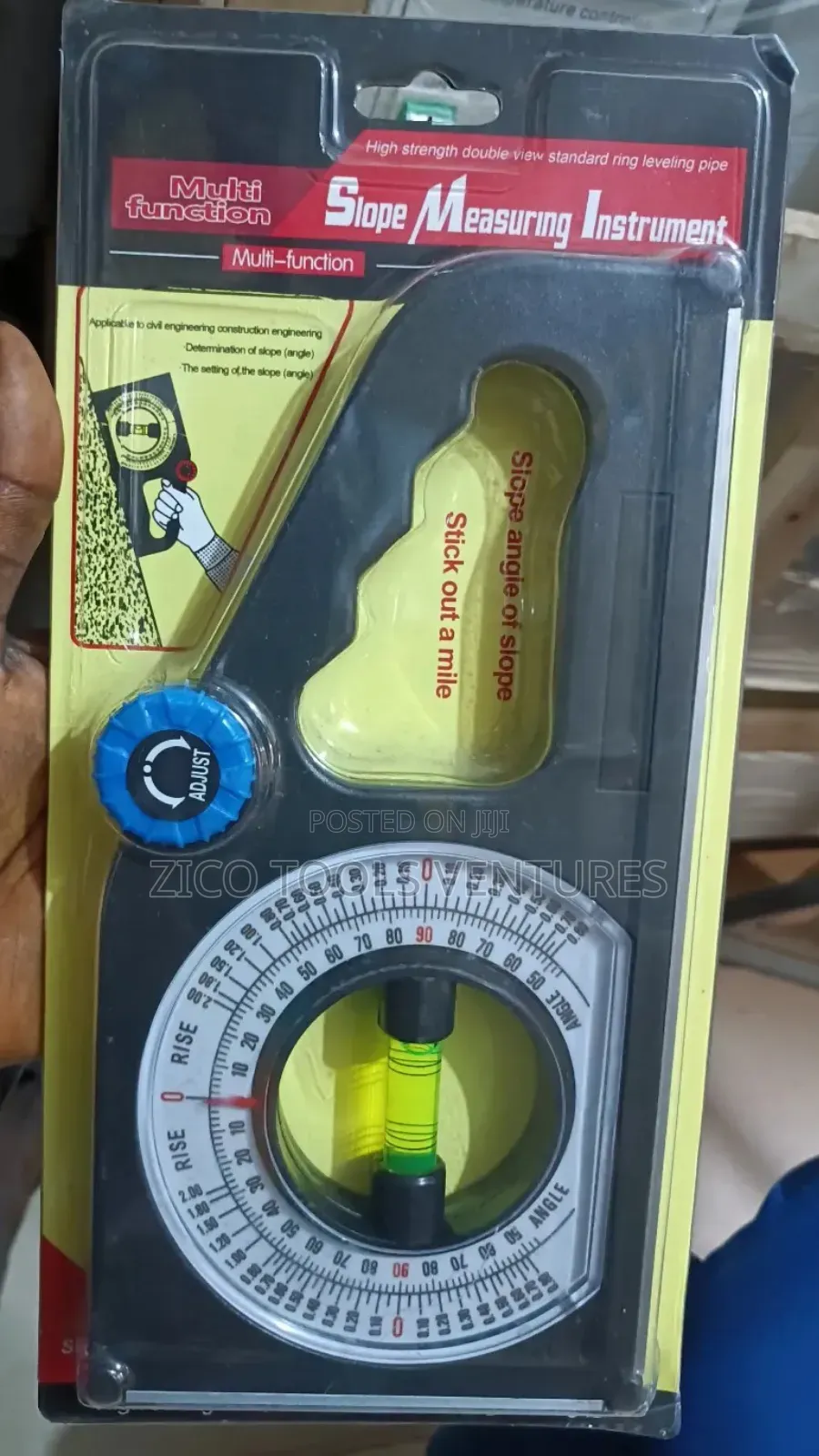 Angle Gauge/Inclinometer Double Scale for Angle or Slope