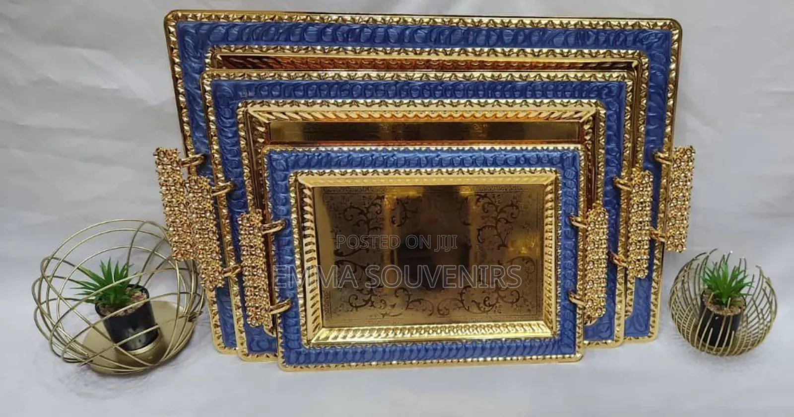 Quality Gold Luxury Square Tray Set
