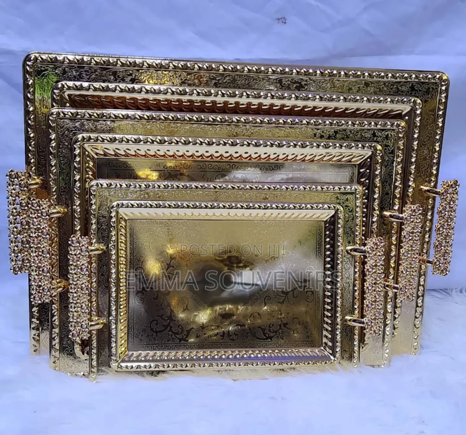 Quality Gold Luxury Square Tray Set