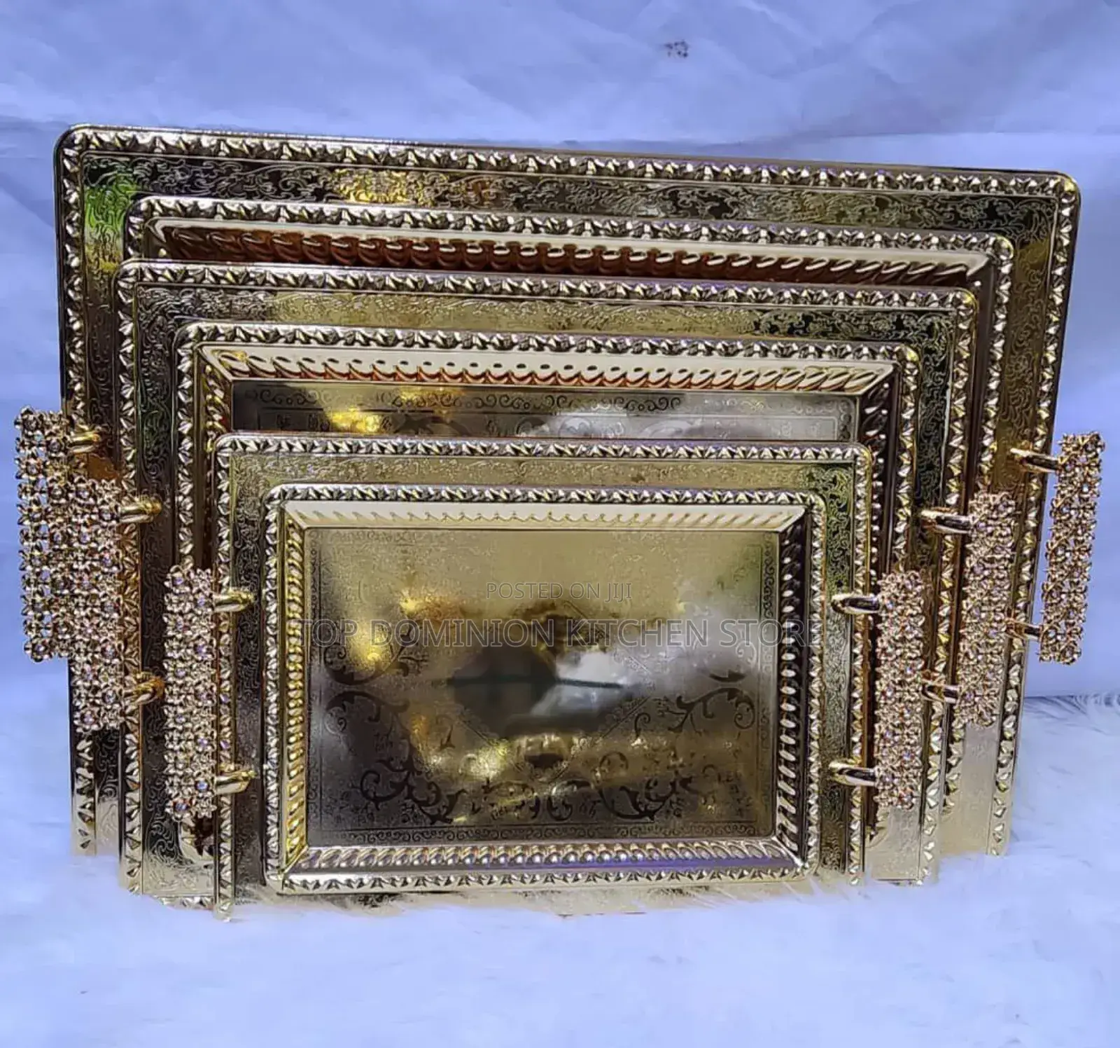 Quality Gold Luxury Square Tray Set
