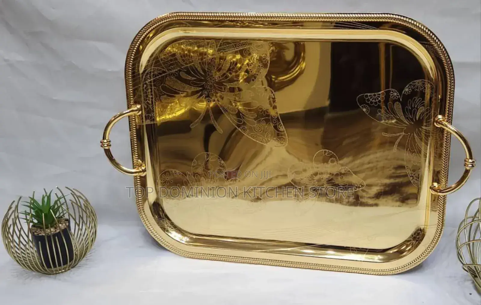 Quality Gold Luxury Square Tray Set