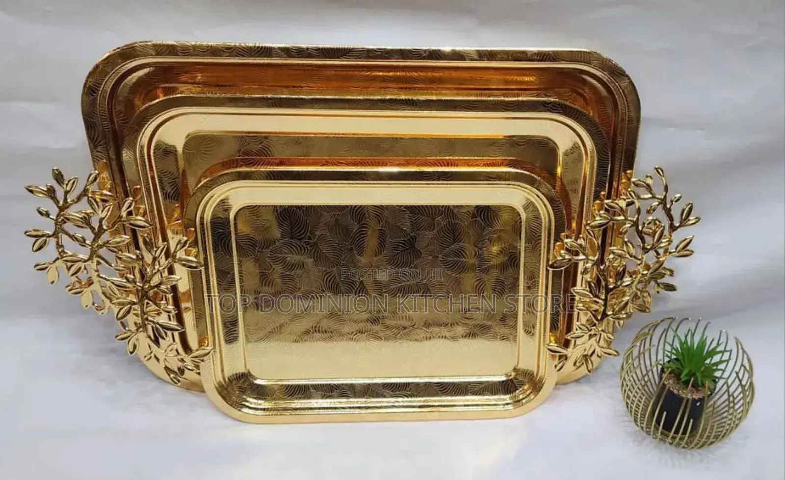 Quality Gold Luxury Square Tray Set