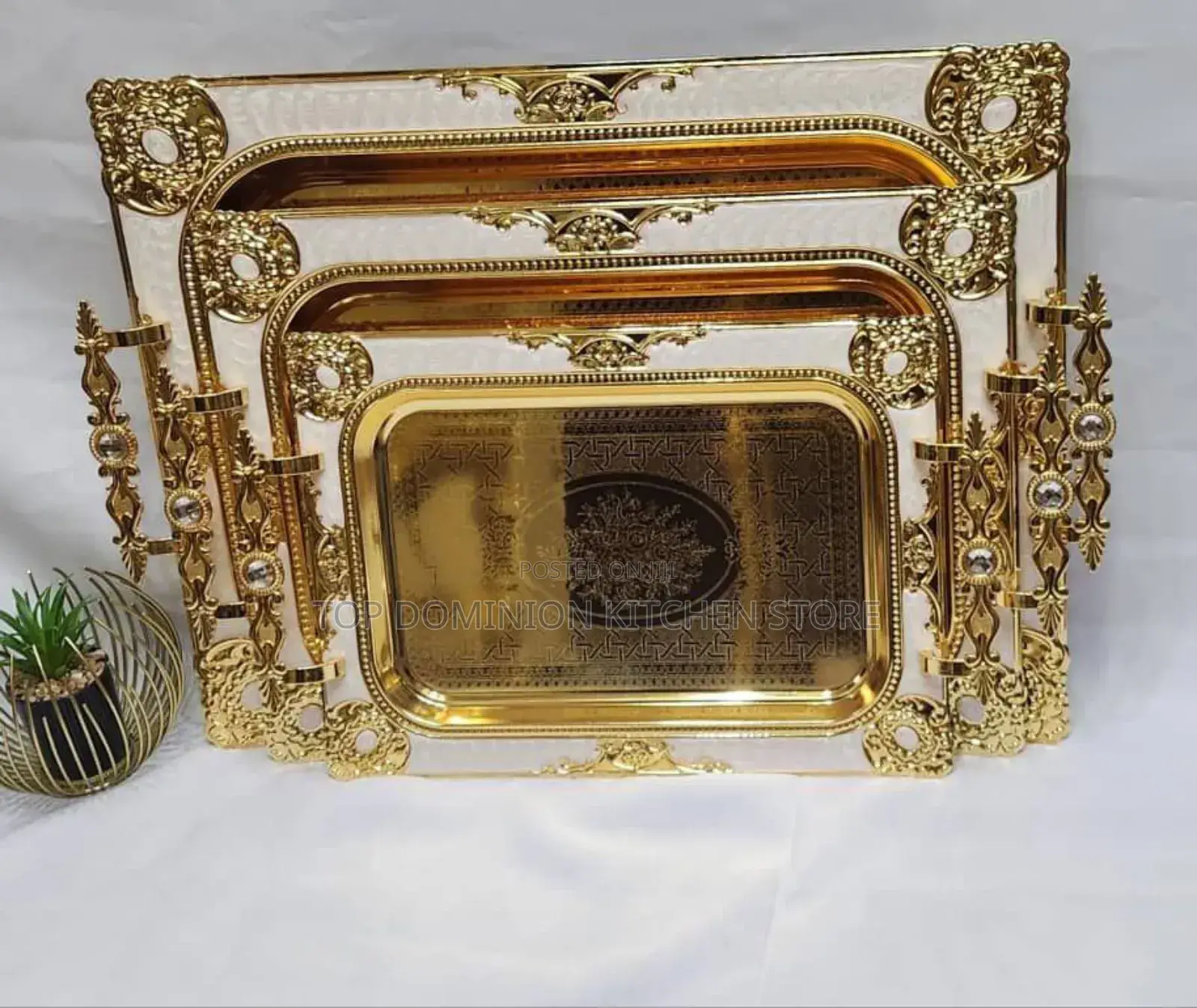 Quality Gold Luxury Square Tray Set