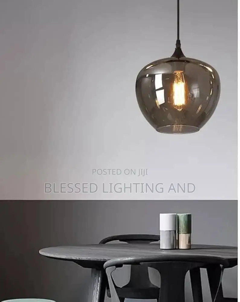 Nordic Single Smoky Glass Pendant Light for Kitchen,Balcony’
