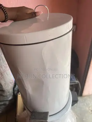 20l White Stainless Steel Wastebin With Inner Bucket