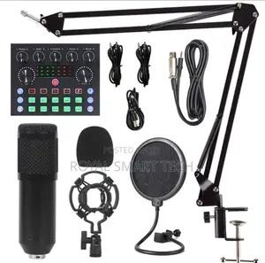 Condenser Microphone With V8 Live Sound Card