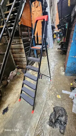 6 Steps Heavy Duty Black Ladder