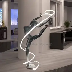 Simple Figure Sculpture Humanoid Floor Art Lamp for Living Room, Hotel
