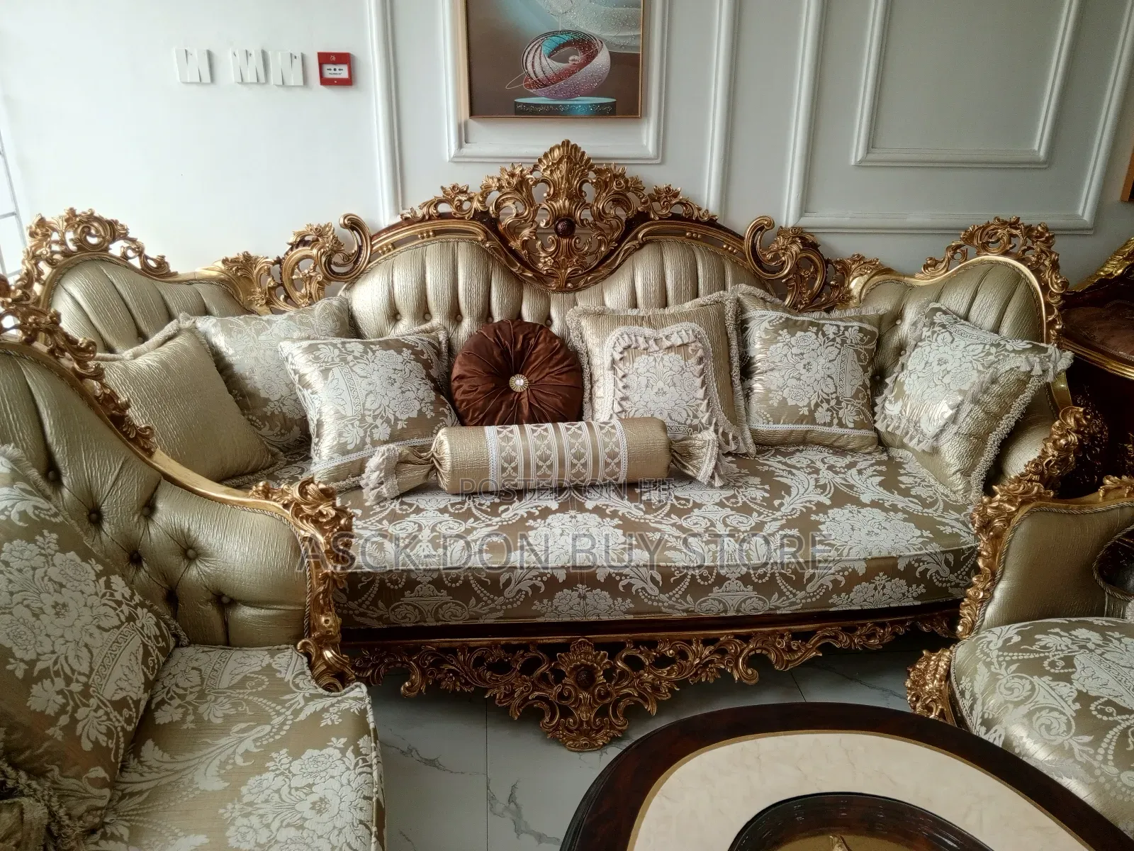 8 Seater Turkey Sofa With Center And 2 Sides Stools