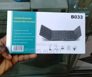 Foldable Bluetooth Keyboard With Touchpad B033- Black