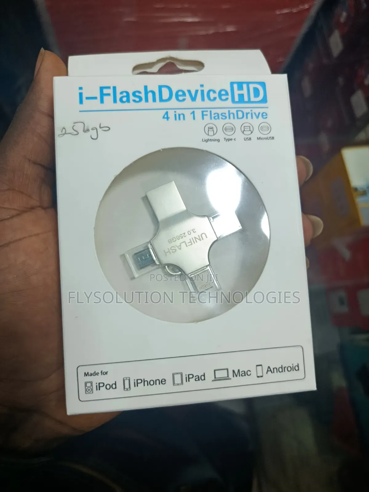 I-Flash 256gb Otg Usb 3.0 Hd 4-in-1 Flash Drive for iPhone Android