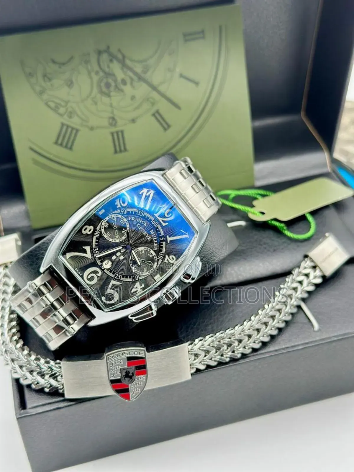 Franck Muller Silver Chain Watch and Bracelet
