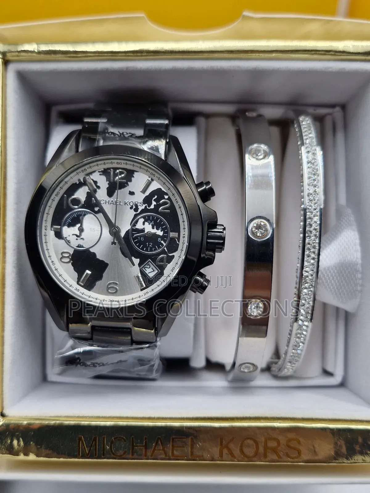 Michael Kors Silver Watch and Bracelets Set
