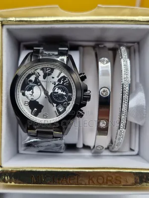 Michael Kors Silver Watch and Bracelets Set