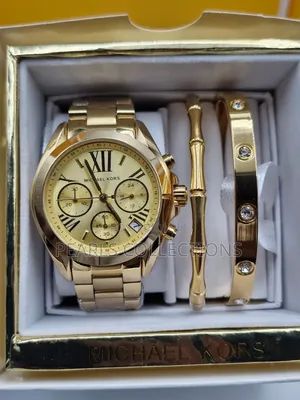 Michael Kors Gold Watch and Bracelets Set
