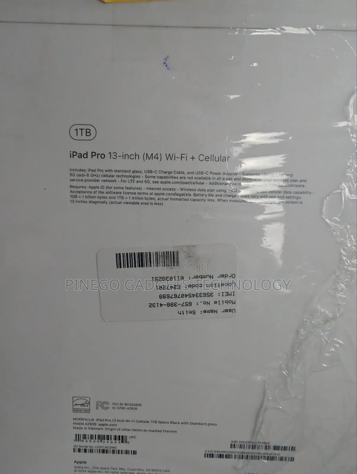 New Apple iPad Pro 1 TB Gray