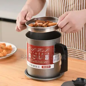 1.4 Liter Stainless Oil Filter Storage Pot