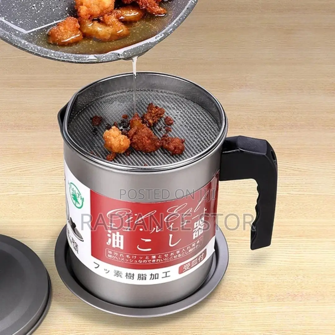 1.4 Liter Stainless Oil Filter Storage Pot