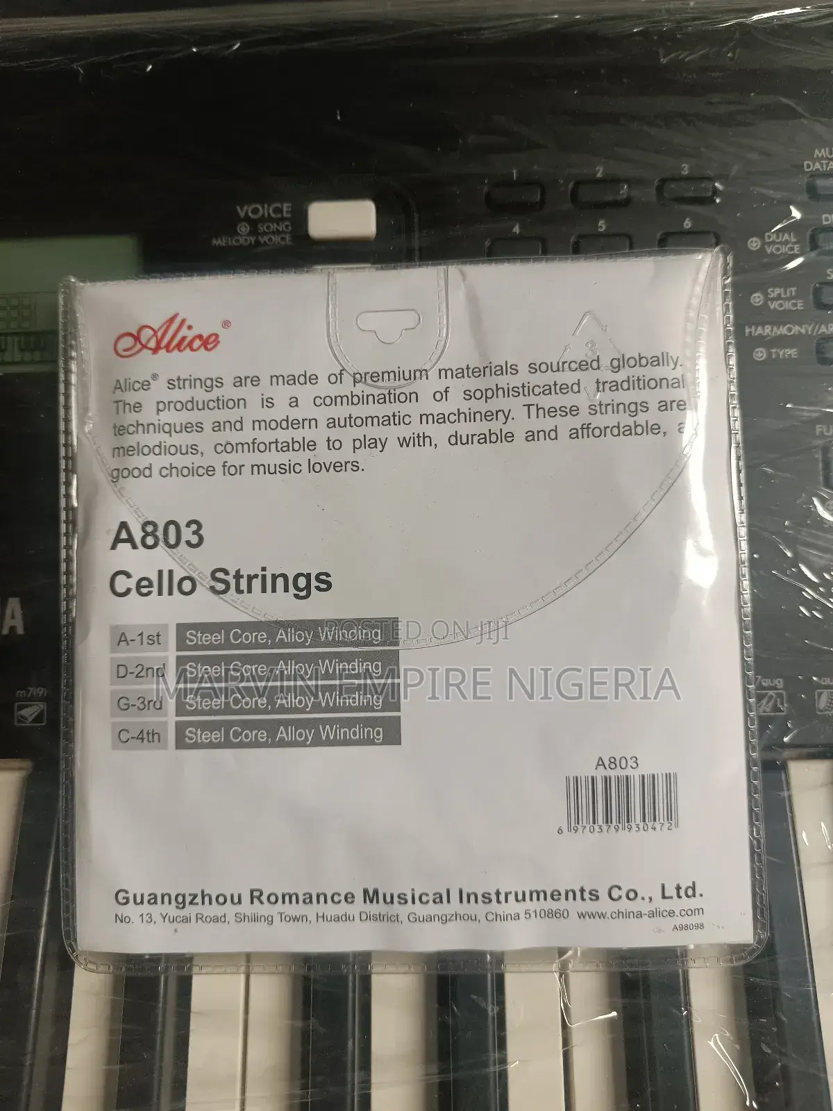 Alice Premium A803 Cello Strings a-1st, D-2nd, G-3rd, and C-4th